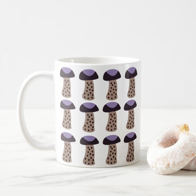 Mushroom Purple Mushroom Coffee Mug (With Donut)
