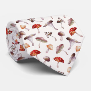 Mushroom Rustic Pattern Neck Tie
