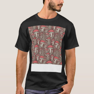Mushroom Seamless Pattern Fungus Hippie Shroom Eno T-Shirt
