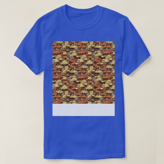 Mushroom Seamless Pattern Fungus Hippie Shroom Eno T-Shirt (Design Front)