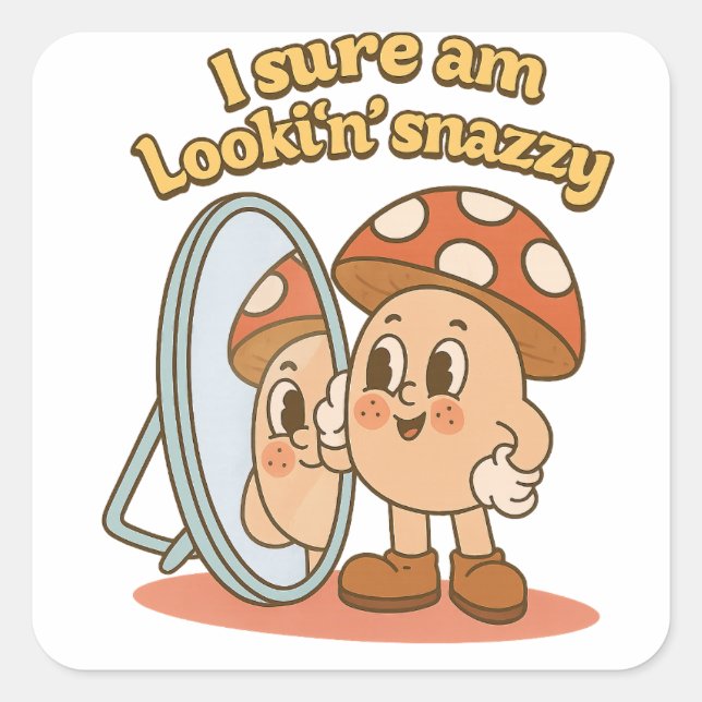 Mushroom Self-Love Square Sticker (Front)