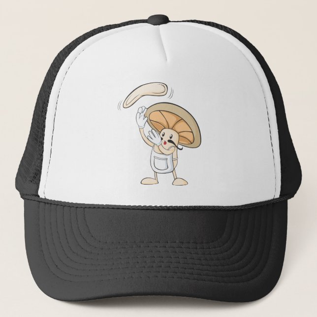 Mushroom Shirts - Mushroom Chef Baker Dough Trucker Hat (Front)