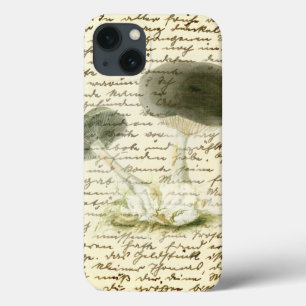 Mushroom sketch faded text distressed boho  iPhone 13 case
