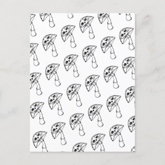 mushroom skull greeting card