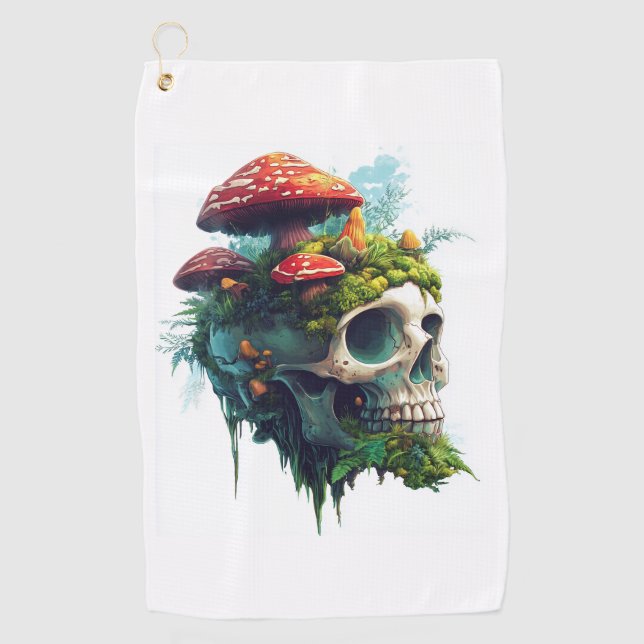 Mushroom Skull Grove Golf Towel (Front)