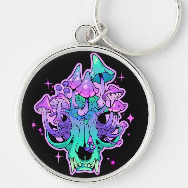 Mushroom skull keychain (Front)