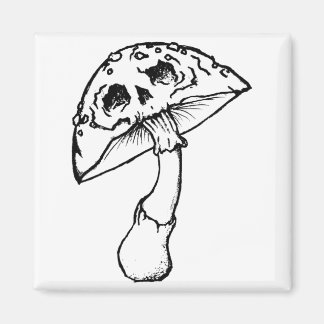 mushroom skull magnet