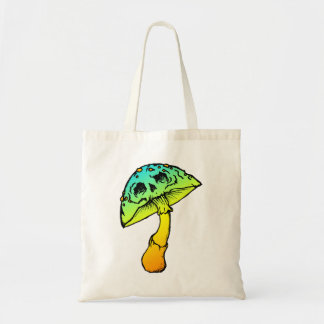 mushroom skull tote bag
