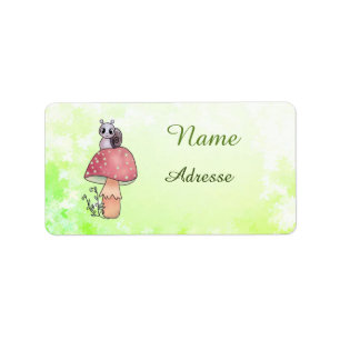 mushroom snail,  label