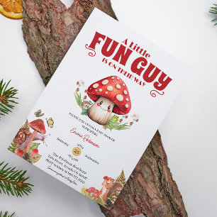 Mushroom Snail Woodland Fall baby shower Custom Invitation