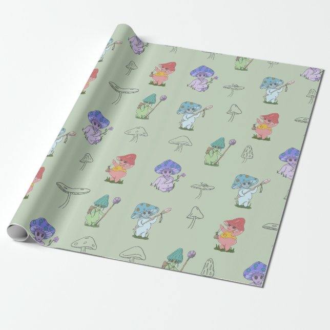 Mushroom Spirits Wrapping Paper (Unrolled)