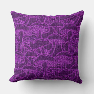 Mushroom story pattern throw pillow