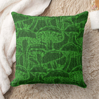 Mushroom story pattern throw pillow