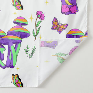 Mushroom Tarot Vibrant Psychedelic Backdrop Tapestry