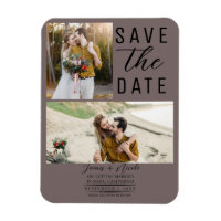 Mushroom Taupe 2 Photos Save the Date Wedding