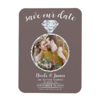 Mushroom Taupe Diamond Ring Bling Save the Date