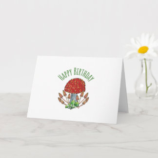 Mushroom Themed 5"x7" Birthday Greeting Card