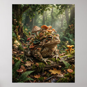 Mushroom Toad Forest Glow Poster