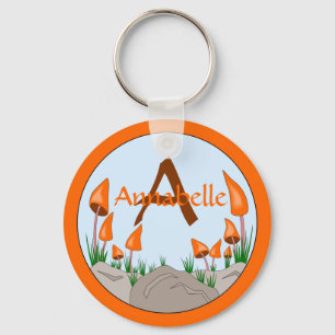 Mushroom, Toadstool, Button Key Ring