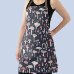 Mushroom Toadstool Fungi Pattern Apron<br><div class="desc">Mushrooms, toadstools and fungi on a dark background. Perfect for autumn or fall, or any other time! Original art by Nic Squirrell.</div>