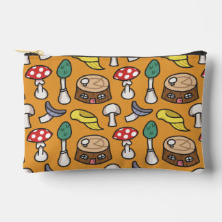 Mushroom Tree Stump Pattern Accessory Pouch