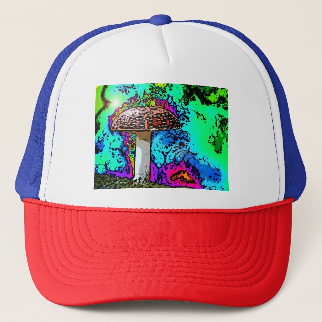 Mushroom Trucker Hat (Front)