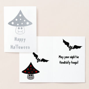 Mushroom Vampire Foil Halloween Card