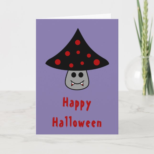 Mushroom Vampire Halloween Card (Front)