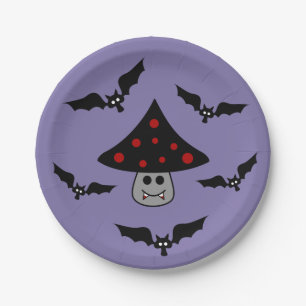 Mushroom Vampire Paper Plate