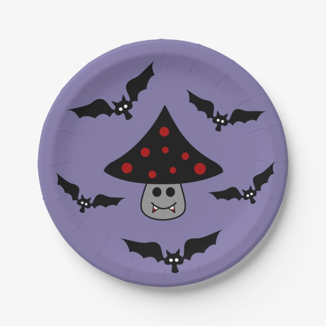 Mushroom Vampire Paper Plates (Front)