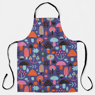 Mushroom Variety: Vintage Illustration Apron