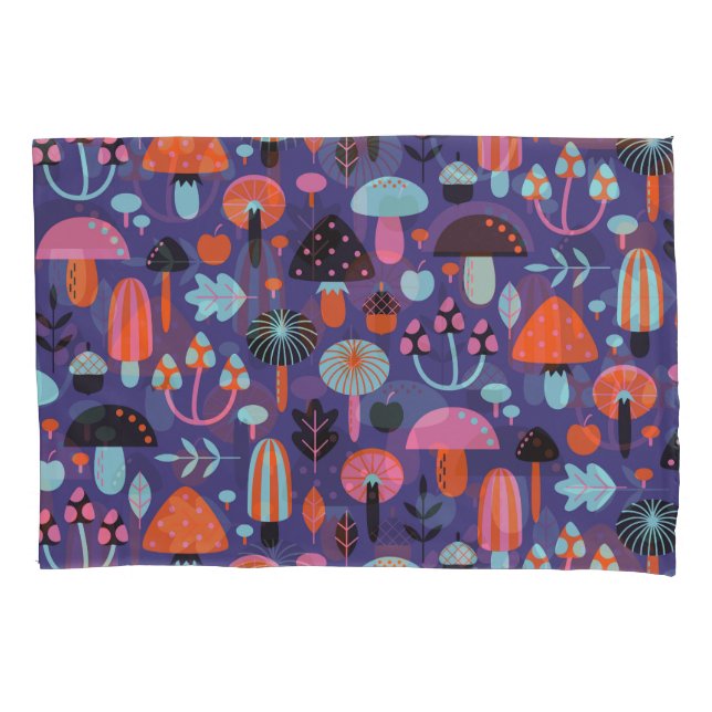 Mushroom Variety: Vintage Illustration Pillowcase (Front)