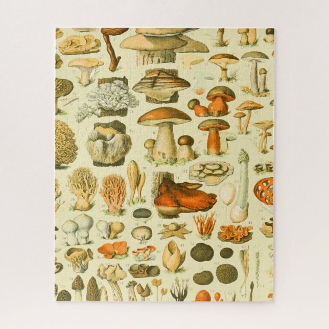 Mushroom Vintage Toadstool Antique Art Jigsaw Puzzle (Vertical)