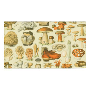 Mushroom Vintage Toadstool Antique Illustration Name Tag