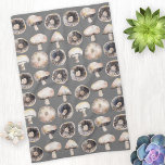 Mushroom Watercolor Kitchen Towel<br><div class="desc">Minimalist watercolor painting of mushrooms in neutral shades of brown and grey. Original art by Nic Squirrell. Perfect for a kitchen, restaurant or café.</div>