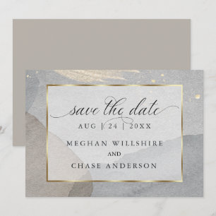 Mushroom Watercolor Splash on Granite Stone Invitation