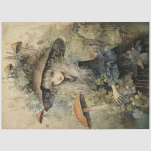 Mushroom Whimsical Fairy Spring Forest No1 Tissue Paper