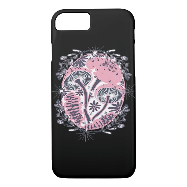 Mushroom Whimsigoth Art Design Classic Case-Mate iPhone Case (Back)