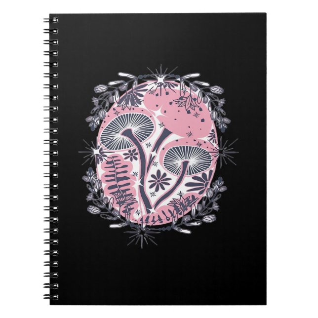 Mushroom Whimsigoth Art Design Classic Notebook (Front)