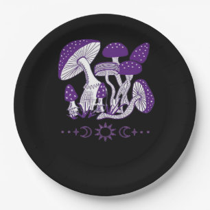 Mushroom Whimsigoth Vibes Paper Plate