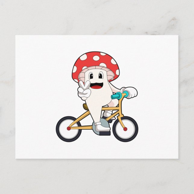 Mushroom with Bicycle.PNG Postcard (Front)