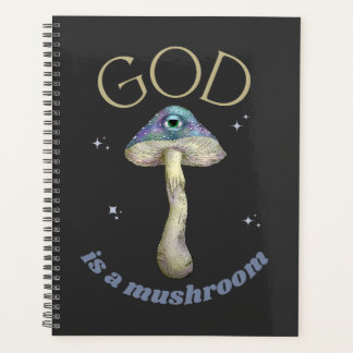 mushroom with eye vintage style, god is a mushroom planner