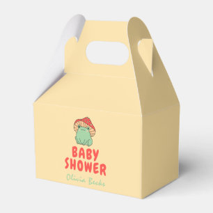 Mushroom with Frog Baby Shower Favor Box