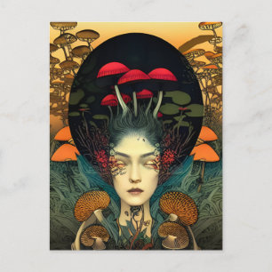 Mushroom Woman Postcard