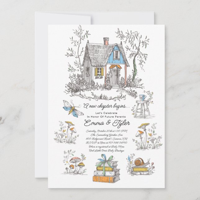 Mushroom Woodland Baby Shower Invitation (Front)