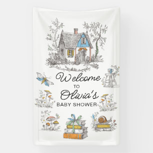 Mushroom Woodland Baby Shower Welcome Banner