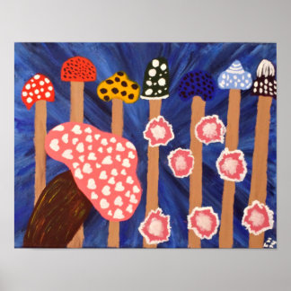 "Mushrooms" 11x14 Art Poster
