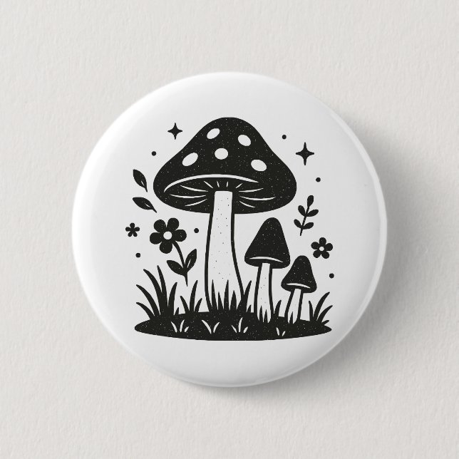 Mushrooms 2 Inch Round Button (Front)
