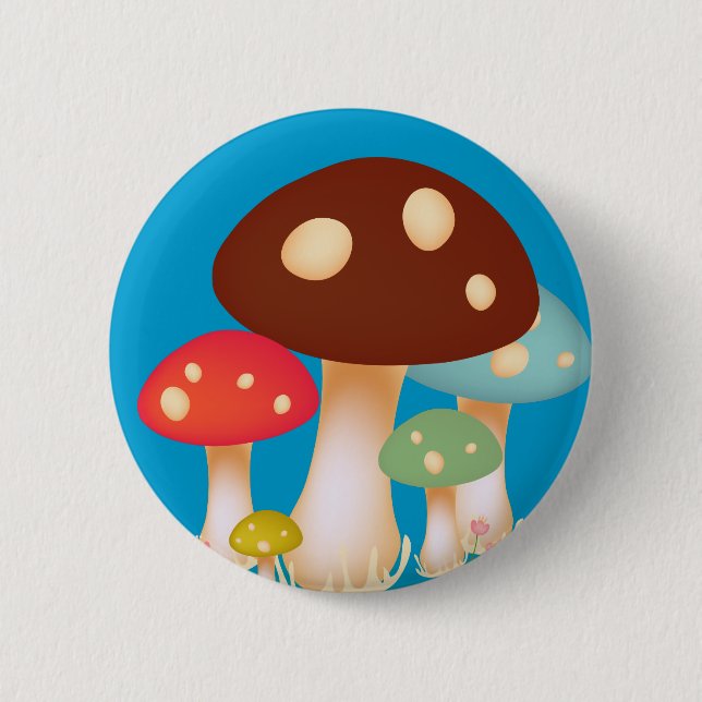 Mushrooms 2 Inch Round Button (Front)