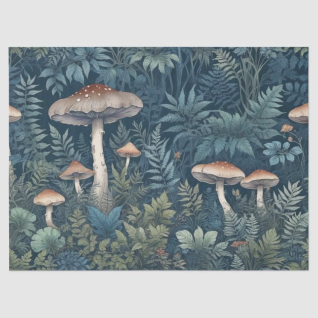 Mushrooms and Ferns Tissue Paper (Front)
